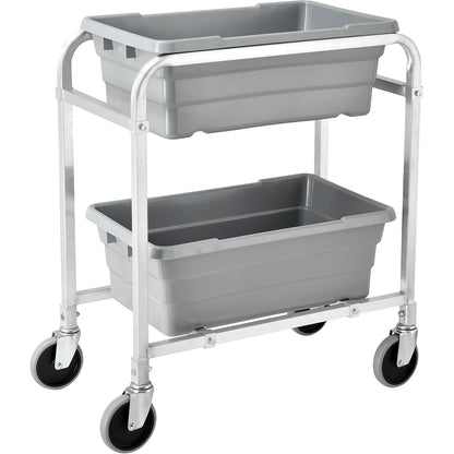 Global Industrial NSF Aluminum Lug Cart 28"L x 16"W x 33"H, 2 Tote Capacity, Unassembled (WB493388)