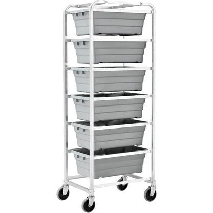 Global Industrial NSF Aluminum Lug Cart 26"L x 19"W x 70"H, 6 Tote Capacity, Unassembled (WB493390)