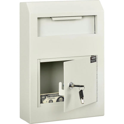Global Industrial Wall-Mount Depository Drop Box, 10"W x 4-1/4"D x 15"H, Beige (WB493392)