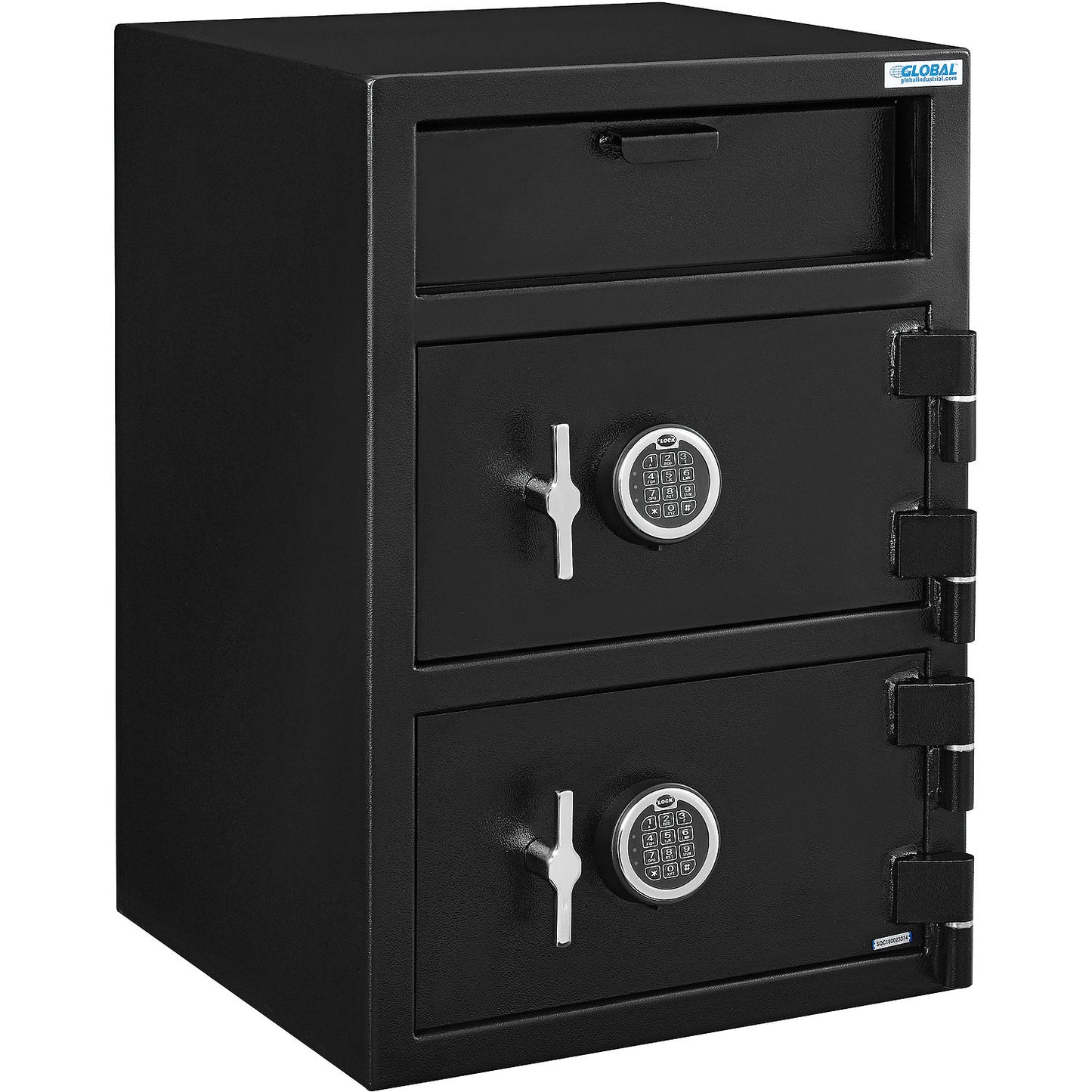 Global Industrial B-Rate Depository Safe Front Loading, 2 Doors, Digital Lock, 20"Wx20"Dx30"H (WB493491)