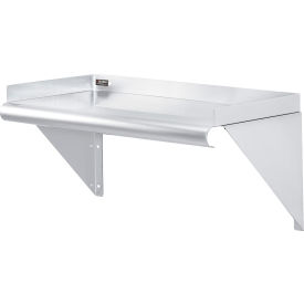 Global Industrial Wall Mount Shelf with 1-1/2" Lip 18 Gauge 430 Stainless Steel 24"W x 12"D (WB493626)