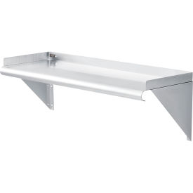 Global Industrial Wall Mount Shelf with 1-1/2" Lip 18 Gauge 430 Stainless Steel 36"W x 12"D (WB493627)