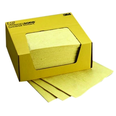 3M Chemical Sorbent Pads, Absorbs 4.25 gal, 13 7/8 in x 6 1/8 in (498-P-110)