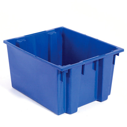 Global Industrial Plastic Stack & Nest Storage Container, No Lid, 29-1/2"Lx19-1/2"Wx15"H, Blue (WB274319BL)