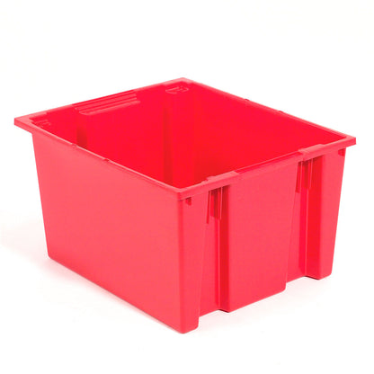 Global Industrial Plastic Stack & Nest Storage Container, No Lid, 23-1/2"Lx19-1/2"Wx13"H, Red (WB274318RD)