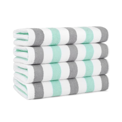 Hospeco® Cabo Cabana Beach Towel 30x70 Grey/Green, 24/Case (HOSCABOCABANA-GY-GR-CS)
