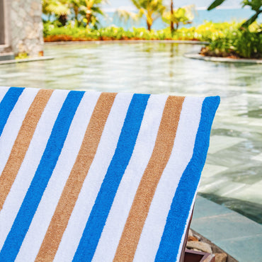 Hospeco® Cabo Cabana Chaise Cover 30x85 Navy/Beige, Pack of 2 (CC-CABOCABANA-NV/BG)