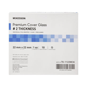 McKesson Cover Glass Square No. 2 Thickness 22 X 22 mm (938365_PK)