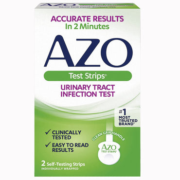AZO Test Strips® Urinalysis Test Kit Urinary Tract Infection Detection 2 Tests CLIA Waived (1268937_BX)