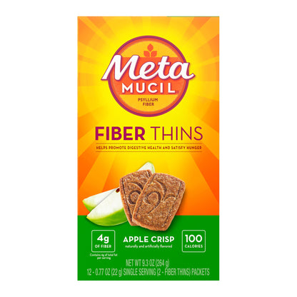 Metamucil® Fiber Supplement Apple Crisp Flavor Wafer 24 per Box Psyllium Husk (771274_BX)