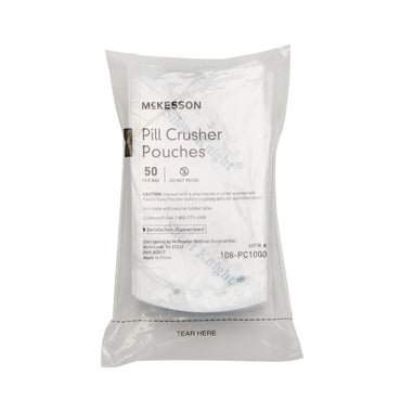 McKesson Silent Knight® Pill Crusher Pouch 2 X 4-1/2 Inch, Clear, Plastic (1019769_CS)