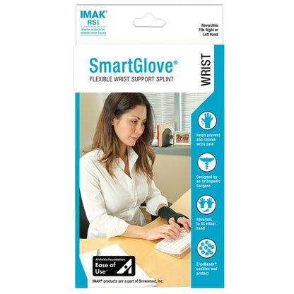 IMAK® RSI SmartGlove® with Thumb Support Wrist / Hand Support Cotton / Spandex Left or Right Hand Black Medium (834869_EA)