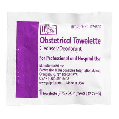 Hygea® Obstetrical Cleansing Towelette Individual Packet Scented 100 Count (544410_BX)