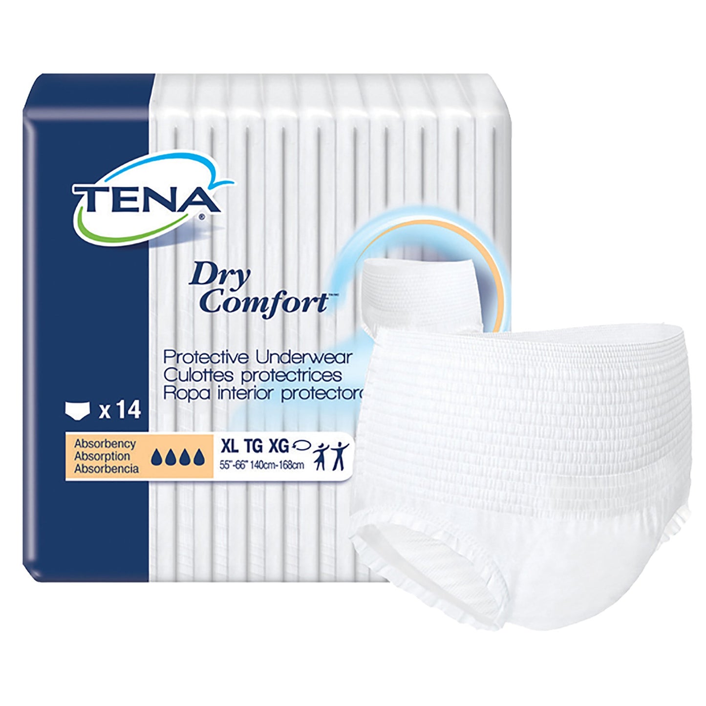 TENA® Dry Comfort™ Unisex Adult Absorbent Underwear Pull On with Tear Away Seams X-Large Disposable Moderate Absorbency (959414_PK)