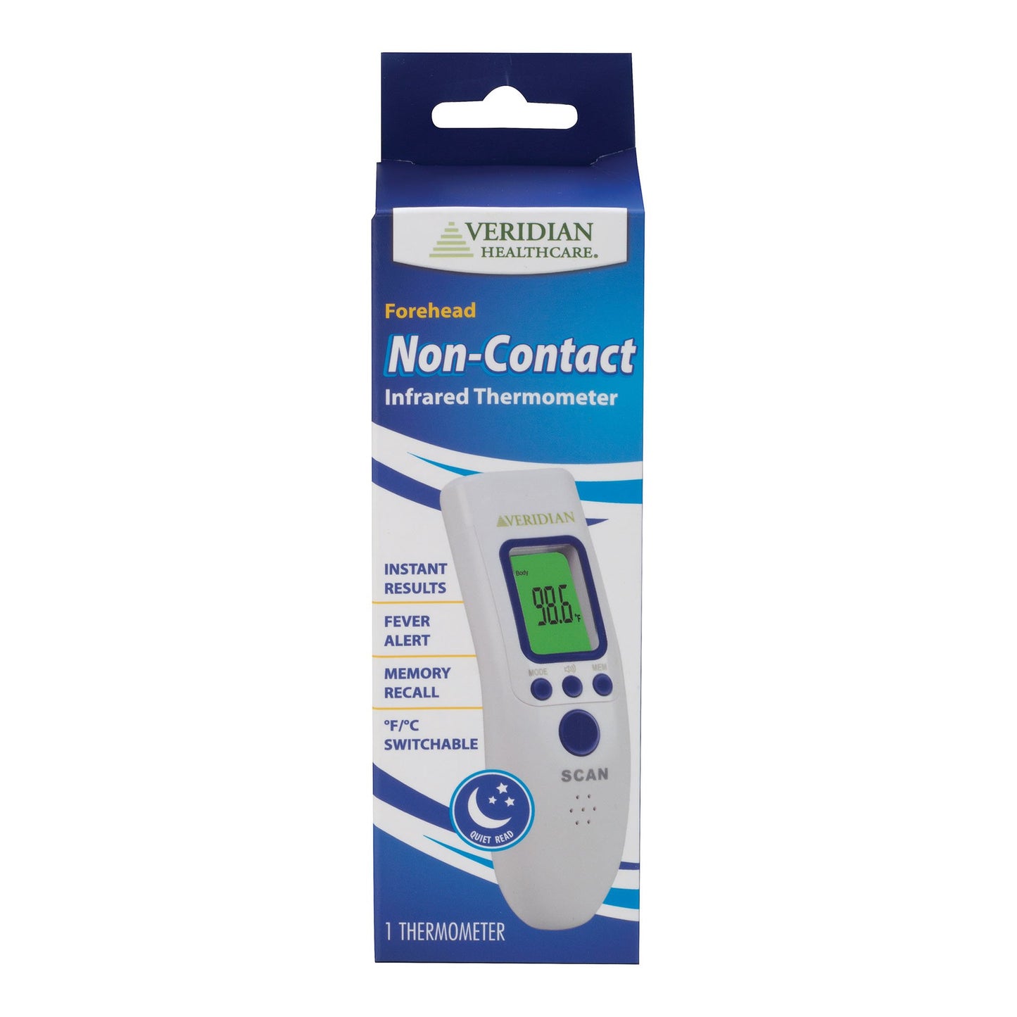 Veridian Non-Contact Skin Surface Thermometer Infrared Skin Probe Handheld (1237416_EA)