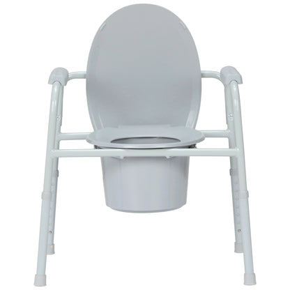 McKesson 3-in-1 Commode Chair Fixed Arms Steel Frame Back Bar 13-3/4 Inch Seat Width 350 lbs. Weight Capacity (1073634_CS)