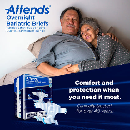 Attends® Overnight Bariatric Unisex Adult Incontinence Brief 5X-Large Disposable Heavy Absorbency (1254292_BG)