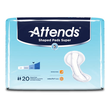 Attends® Shaped Pads Super Bladder Control Pad 13 X 27.2 Inch Heavy Absorbency Polymer Core One Size Fits Most (1186540_CS)