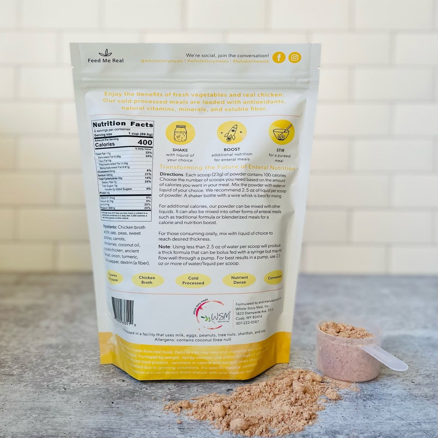 Whole Story Meals Oral Supplement Chicken / Peas / Carrot Flavor 16 oz. Pouch Powder (1223929_CS)