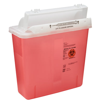 SharpStar™ In-Room™ Sharps Container Translucent Red Base 12-1/2 H X 5-1/2 D X 10-3/4 W Inch Horizontal Entry 1.25 Gallon (344297_CS)