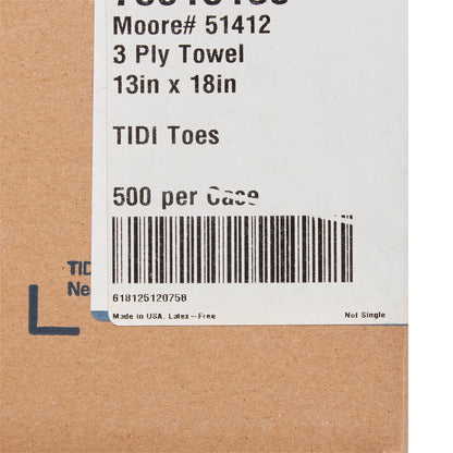 McKesson Procedure Towel 13 W X 18 L Inch White / Blue Cartoon Toes NonSterile (1069101_CS)