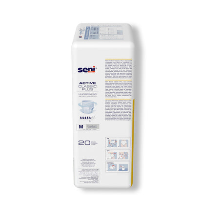 Seni® Active Classic Plus Unisex Adult Absorbent Underwear Pull On with Tear Away Seams Medium Disposable Moderate Absorbency (1163843_CS)