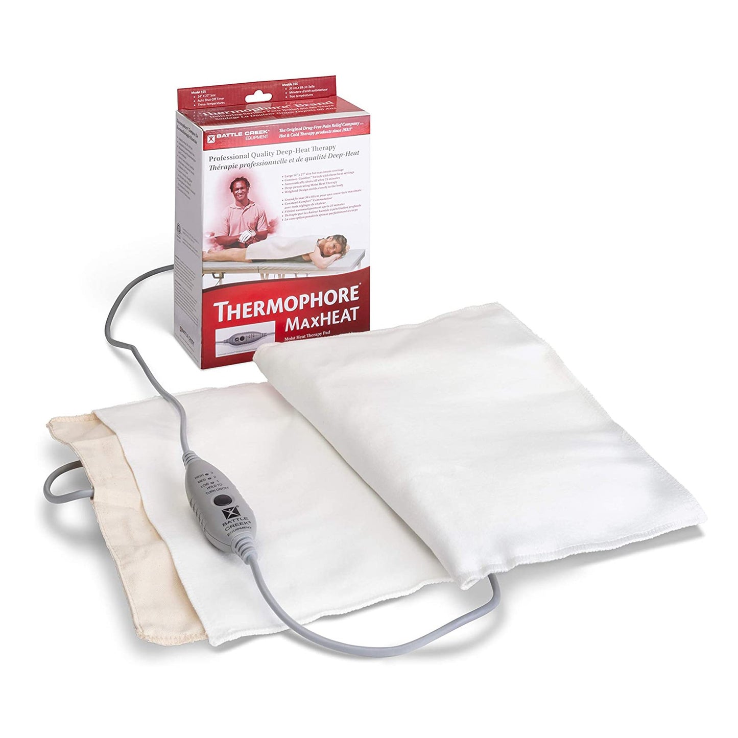 Thermophore® MaxHEAT™ Moist Heating Pad Back / Hip / Leg / Shoulders Large Cotton Blend Cover Reusable (540872_EA)