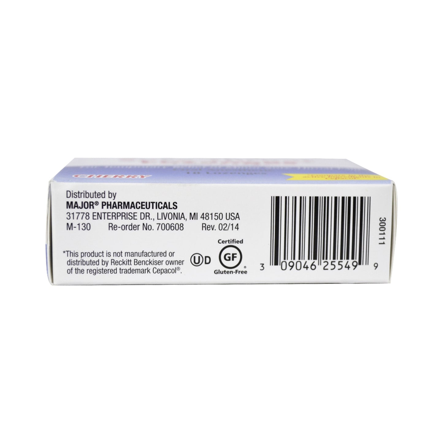 Major® Sore Throat Relief 15 mg - 4 mg Strength Lozenge 18 per Box (852678_PK)