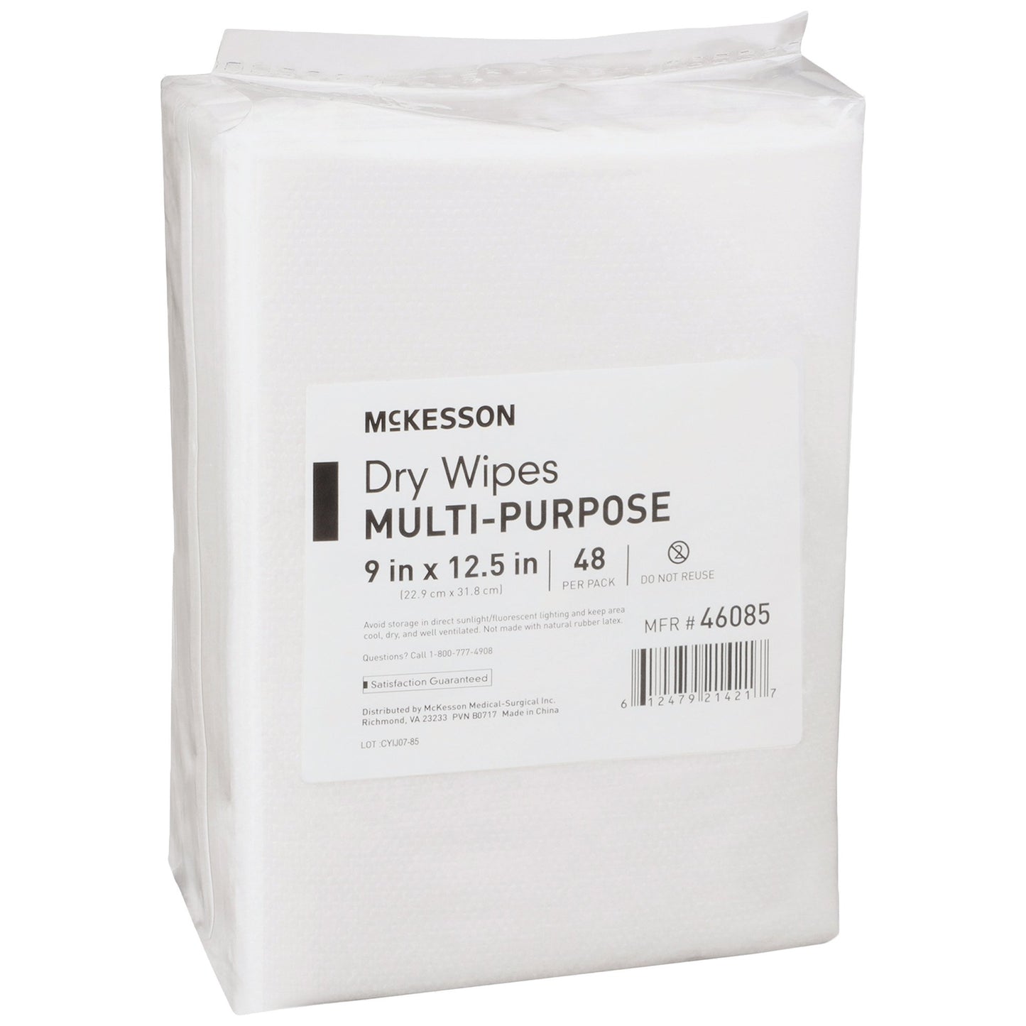 McKesson Task Wipe Medium Duty 48 Count Poly Pack 9 X 12-1/2 Inch NonSterile Disposable (864655_PK)