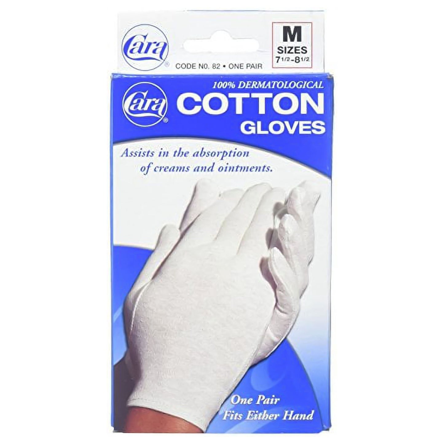Cara Infection Control Glove Medium Cotton White Wrist Length Hemmed Cuff NonSterile (1112289_PR)