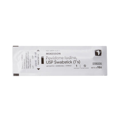 McKesson Impregnated Swabstick 10% Strength Povidone-Iodine Individual Packet Sterile (854752_BX)