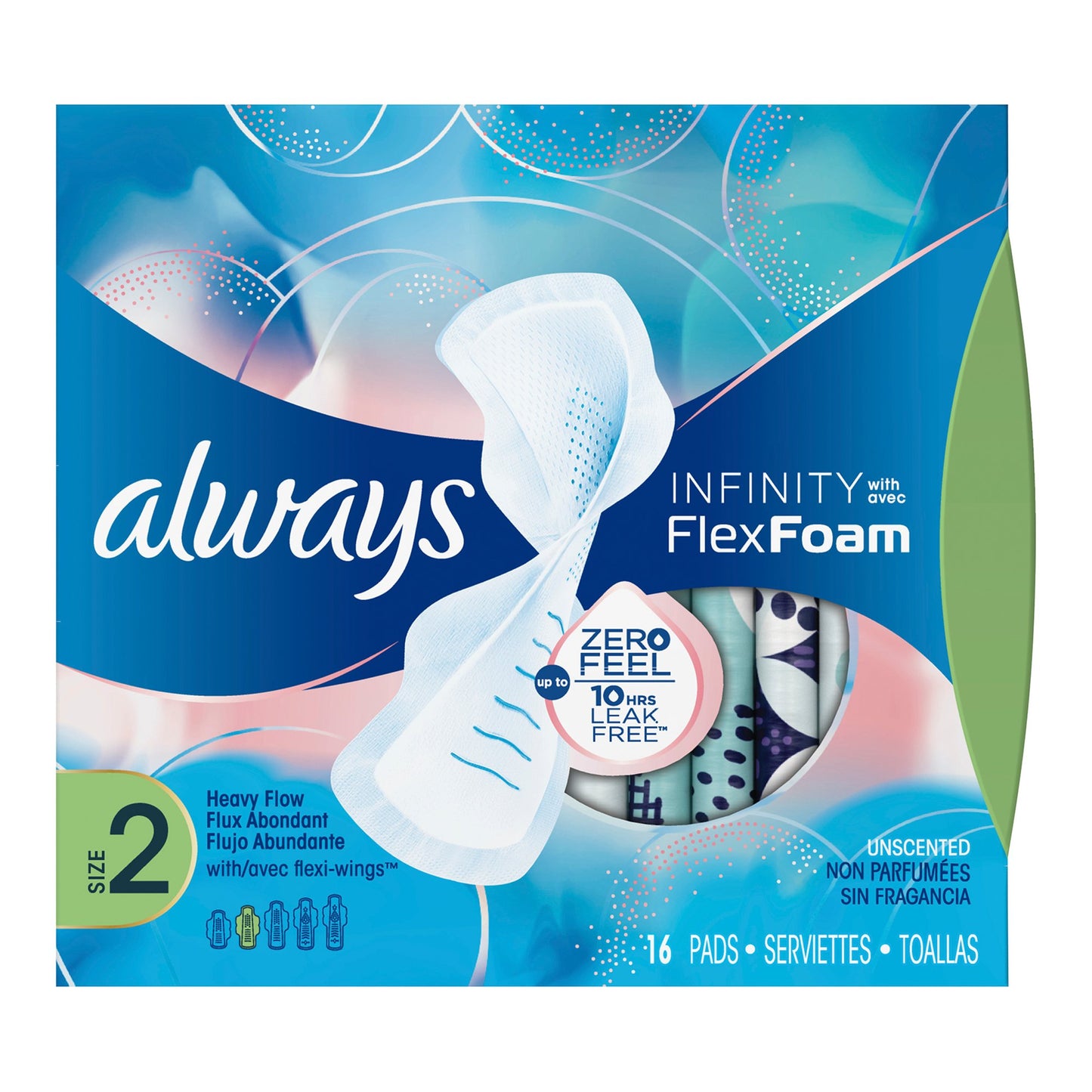 Always® Infinity with Flex Foam Feminine Pad Maxi with Wings Super Absorbency (1086785_BX)