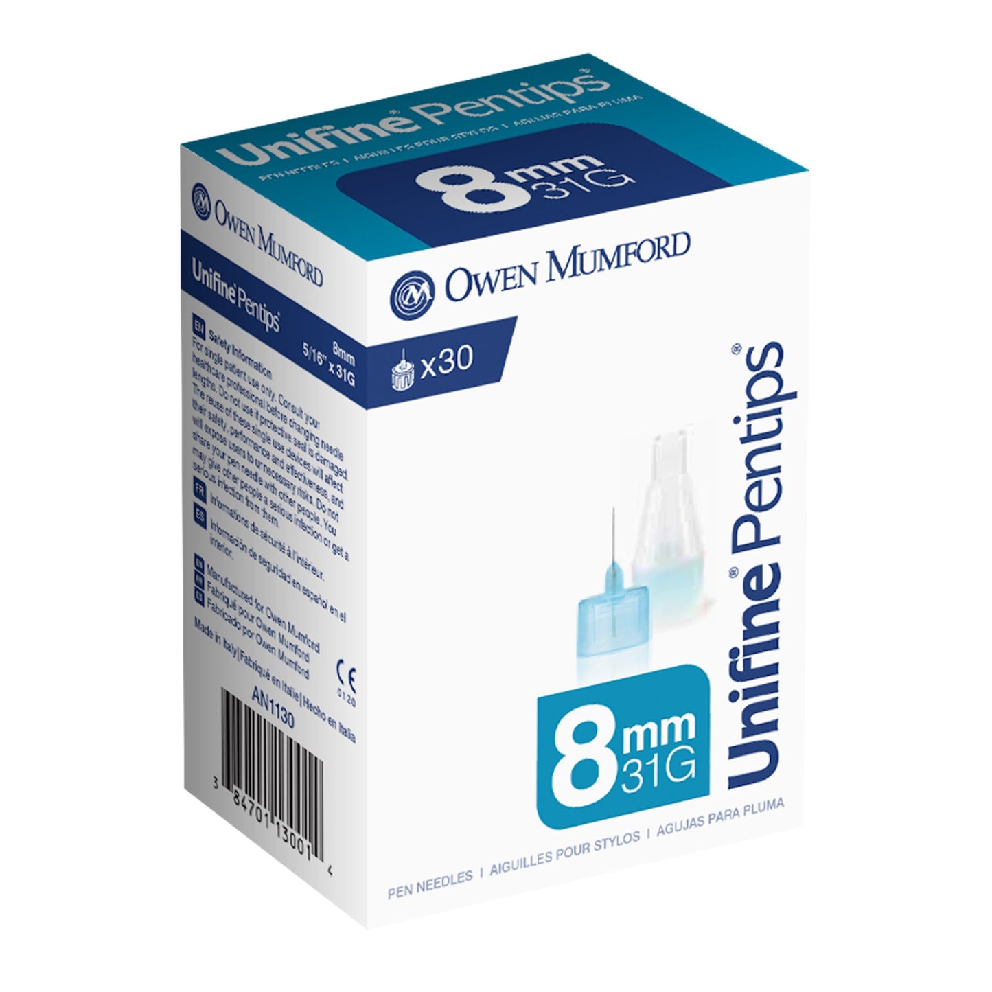 Unifine® Pentips® Standard Insulin Pen Needle 31 Gauge 8 mm Length NonSafety (1233058_BX)