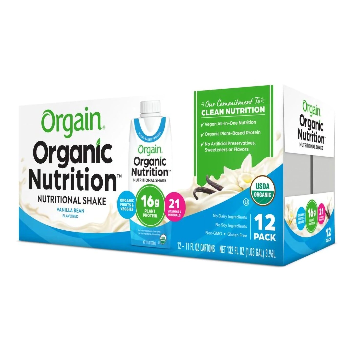 Organic Nutrition™ Vegan Oral Supplement Vanilla Bean Flavor Liquid 11 oz. Carton (1112296_CS)