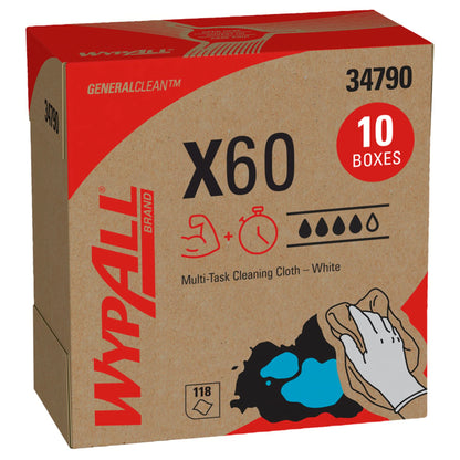 WypAll® General Clean X60 Task Wipe 1180 Sheets Pop-Up™ Box 9.1 X 165.8 Inch NonSterile Limited Reuse (1252415_CS)