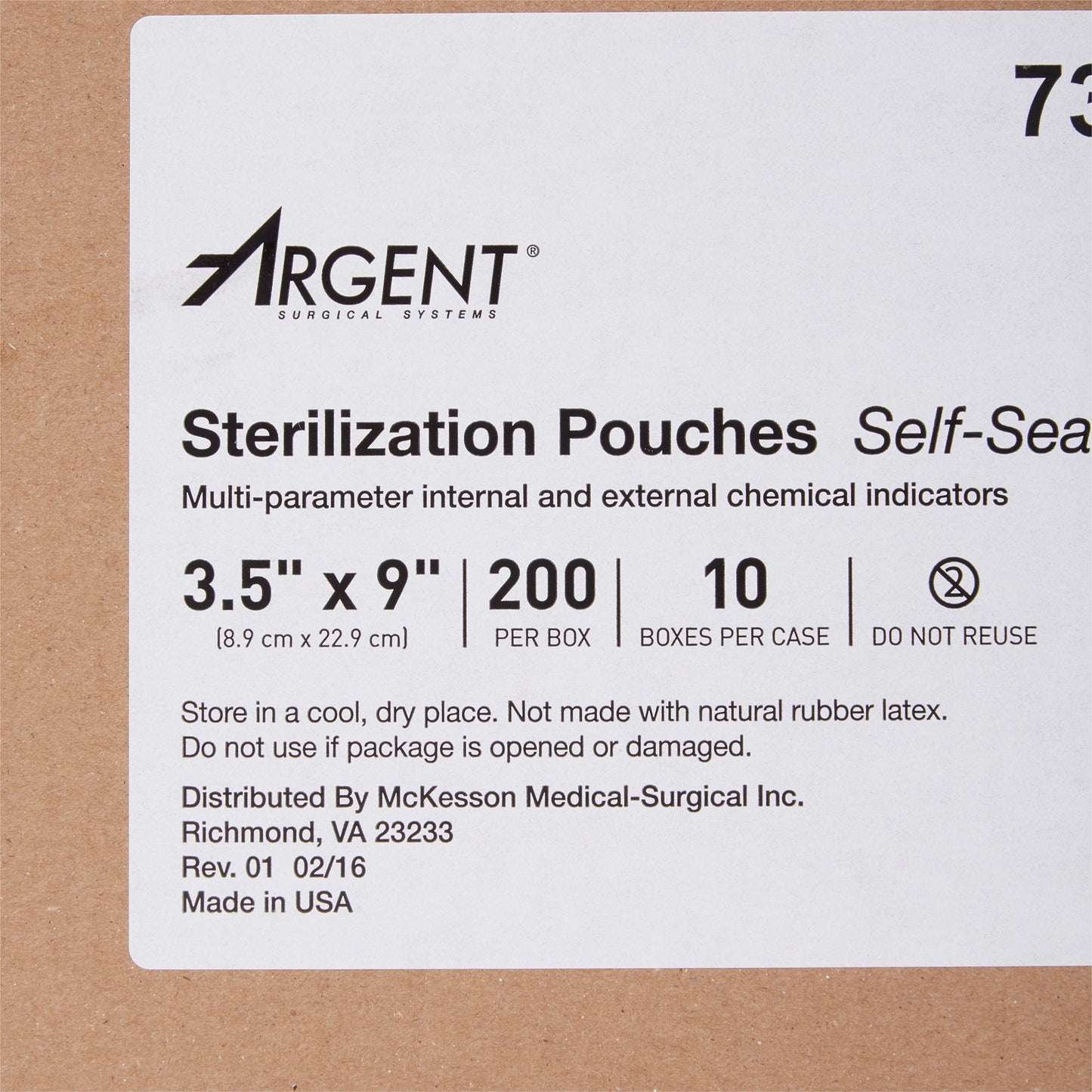 McKesson Argent™ Sure-Check® Sterilization Pouch Ethylene Oxide (EO) Gas / Steam 3-1/2 X 9 Inch Transparent / Blue Self Seal Paper / Film (527134_BX)
