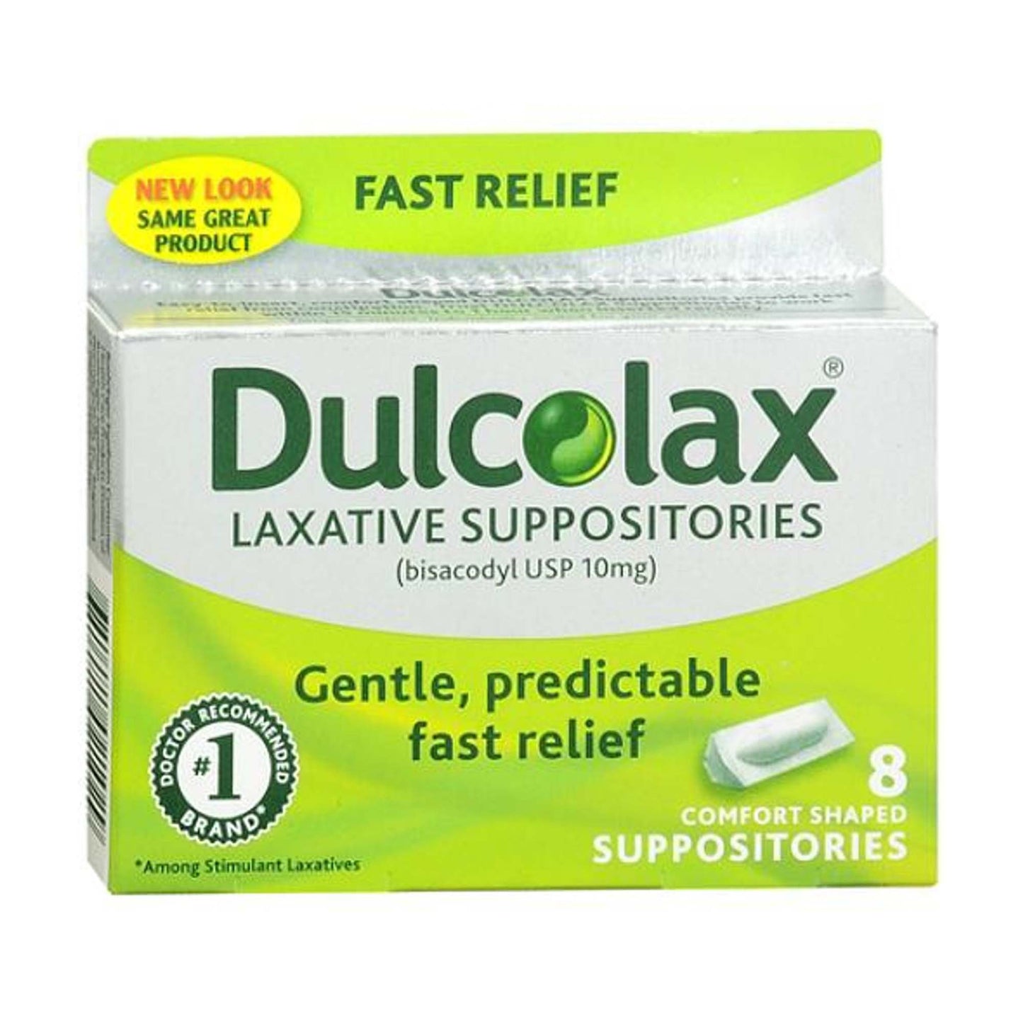 Dulcolax® Laxative Suppository 8 per Box 10 mg Strength Bisacodyl USP (1046245_BX)