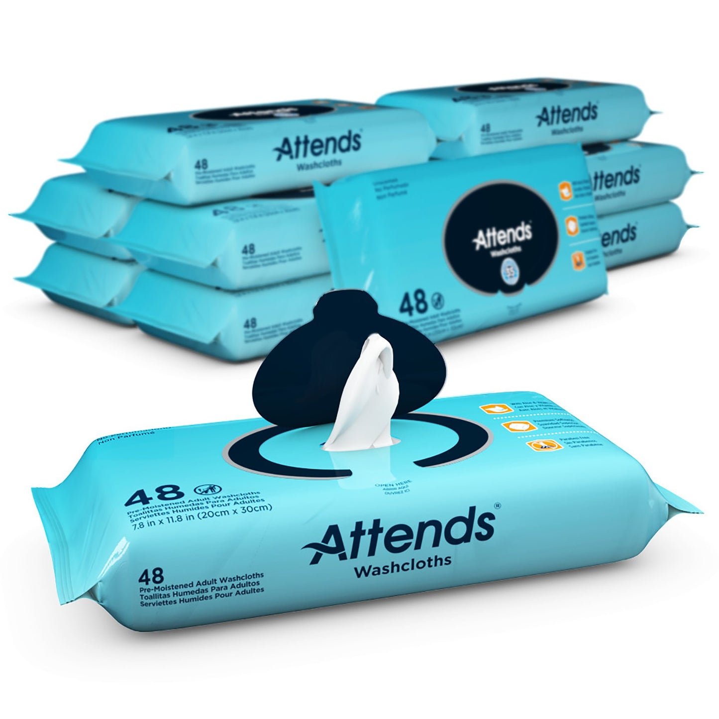 Attends® Personal Cleansing Wipe Soft Pack Unscented 48 Count (840137_PK)