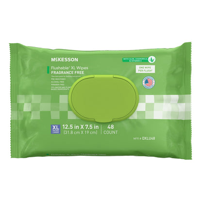McKesson Flushable Personal Wipe Soft Pack Unscented 48 Count (1241745_PK)
