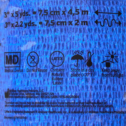 CoFlex® Cohesive Bandage 3 Inch X 5 Yard Self-Adherent Closure Teal / Blue / White / Purple / Red / Green NonSterile 14 lbs. Tensile Strength (257217_CS)