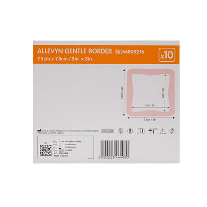 Allevyn Gentle Border Foam Dressing 3 X 3 Inch With Border Film Backing Silicone Gel Adhesive Square Sterile (665772_BX)