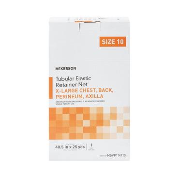 McKesson Elastic Net Retainer Dressing Tubular Elastic 40-1/2 Inch X 25 Yard (102.9 cm X 22.9 m) Size 10 White X-Large Chest / Back / Perineum / Axilla NonSterile (1113354_BX)