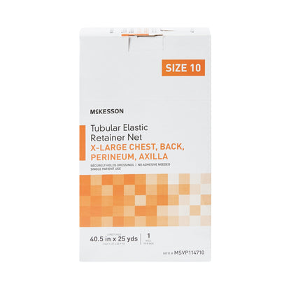 McKesson Elastic Net Retainer Dressing Tubular Elastic 40-1/2 Inch X 25 Yard (102.9 cm X 22.9 m) Size 10 White X-Large Chest / Back / Perineum / Axilla NonSterile (1113354_BX)