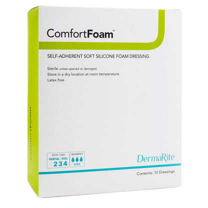 ComfortFoam™ Foam Dressing 4 X 5 Inch Without Border Film Backing Silicone Face Rectangle Sterile (1027617_EA)