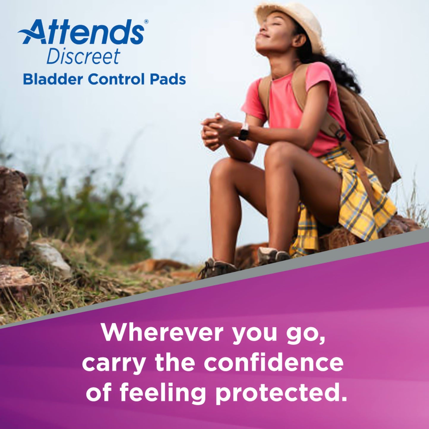 Attends® Discreet Bladder Control Pad 14-1/2 Inch Length Moderate Absorbency Polymer Core One Size Fits Most (1039116_BG)