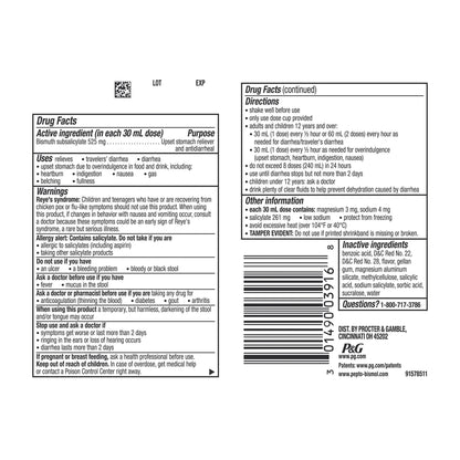 Pepto Bismol® Anti-Diarrheal 262 mg Strength Liquid 16 oz. (260851_EA)