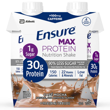 Ensure® Max Protein Nutrition Shake Oral Supplement Café Mocha Flavor Liquid 11 oz. Reclosable Carton (1102611_EA)