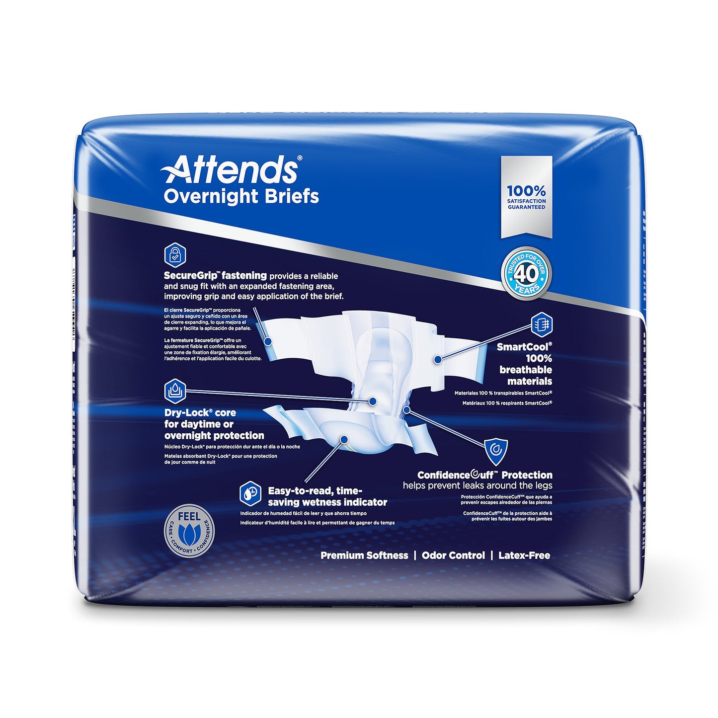 Attends® Overnight Unisex Adult Incontinence Brief X-Large Disposable Heavy Absorbency (1078992_CS)