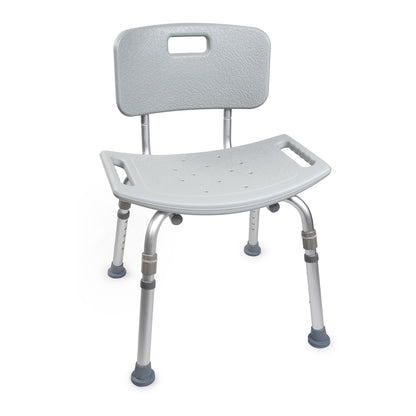 McKesson Bath Bench Without Arms Aluminum Frame Removable Backrest 19-1/4 Inch Seat Width 300 lbs. Weight Capacity (1073631_CS)