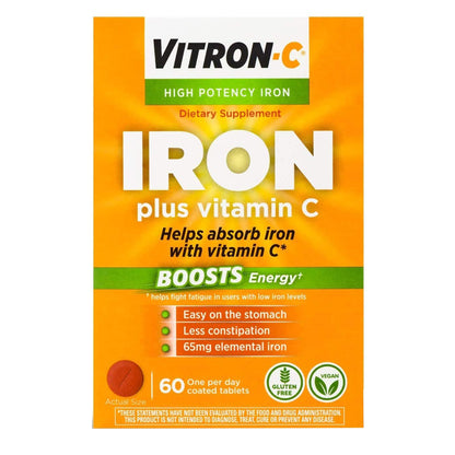 Vitron-C® Multivitamin Supplement Ascorbic Acid / Iron 125 mg - 65 mg Strength Tablet 60 per Bottle (699765_BT)